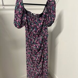 Astr Floral Maxi Dress - Purple and Green